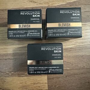 Revolution Skin Charcoal Face Mask BUNDLE, 3 included, each 1.69fl oz.